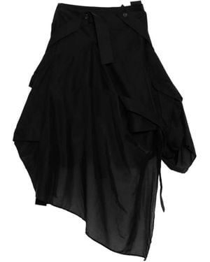Yohji Yamamoto Asymmetric Suspender Skirt - Black