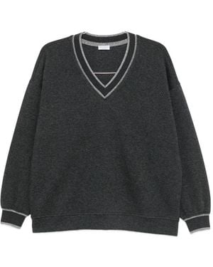 Brunello Cucinelli V-Neck Sweatshirt - Black