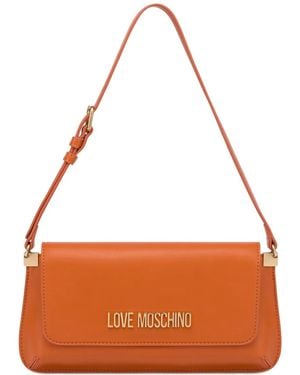 Love Moschino Logo-Lettering Shoulder Bag - Orange