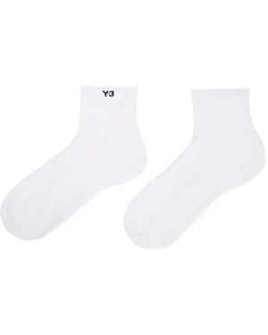 Y-3 Calcetines con logo bordado - Blanco