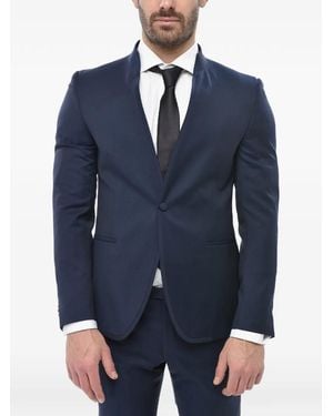 Corneliani Single-Breasted Mandarin-Collar Suit - Blue
