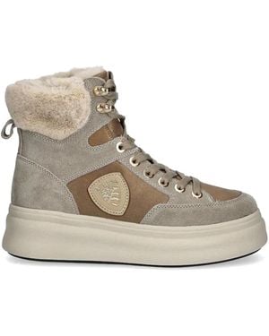 Blauer Lace-Up Leather Boots - Natural