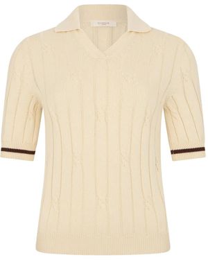 Slowear Cable-Knit Polo Shirt - Natural
