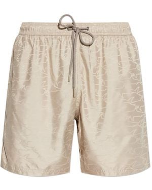 Paul & Shark Short De Bain Imprimé À Lien De Resserrage - White