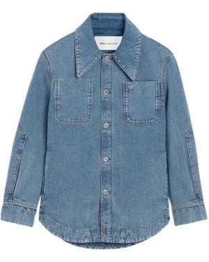 Ami Paris Ami De Coeur Denim Jacket - Blue