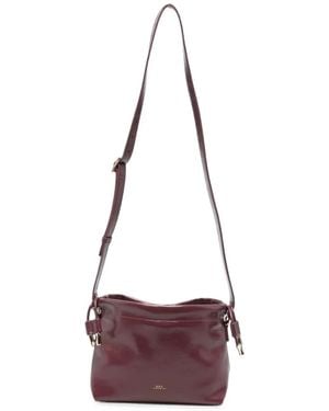 A.P.C. Logo-Print Shoulder Bag - Purple