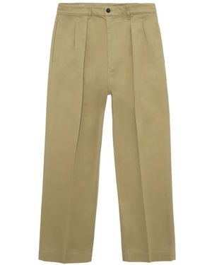 Fortela New York Double Pleated Trousers - Green