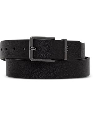 ARMANI EXCHANGE Cinturón Con Placa Del Logo Y Efecto Texturizado - Negro