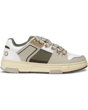 HUGO Lace-Up Panelled Trainers - White