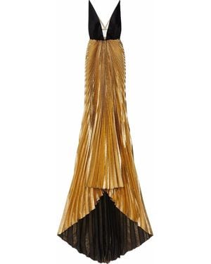 Gucci Robe longue à design plissé - Métallisé