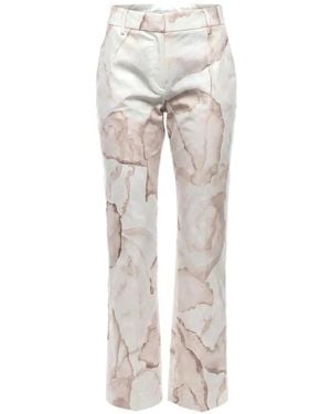 True Royal Marble-Pattern Pants - White