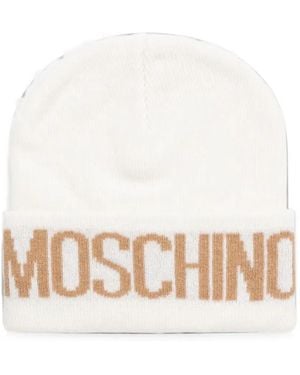 Moschino Logo-Embellishment Beanie Hat - Natural