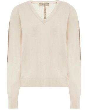 Akep V-Neck Cashmere Jumper - White