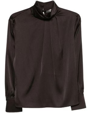 D.exterior High-neck Blouse - ブラック