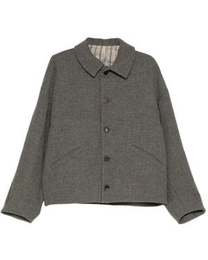 DEVOA Veste En Laine À Boutonnière - Grey