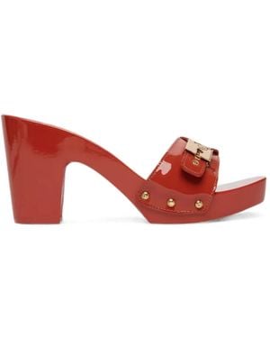 Scholl Pescura Cameron Buckle-Detail Wooden Sandals - Red