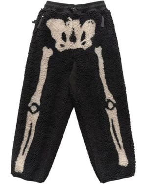 Kapital Fleece-Jacquard Track Trousers - Black