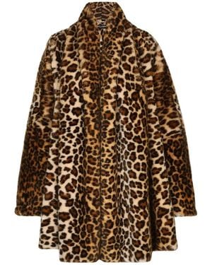 Dolce & Gabbana Kim Dolce&gabbana レオパード エコファーケープ - ブラウン