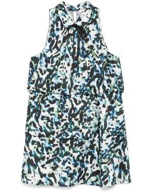 Liu Jo Animal-Print Ruffled Dress - Blue