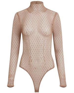 KHAITE Fena Lace Bodysuit - Natural