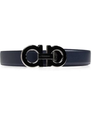 Ferragamo Gancini Reversible Belt - White