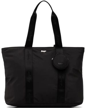 HUGO Tonal-Strap Pouch Tote Bag - Black