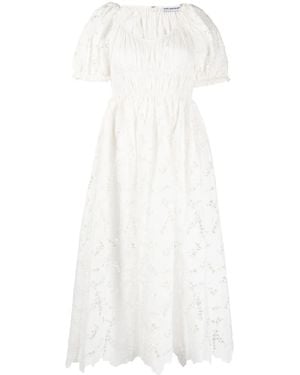 Self-Portrait Cotton Lace Midi Dress - White