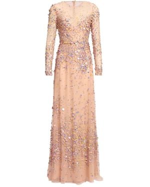 Elie Saab Sequin-Embellished Maxi Dress - Pink