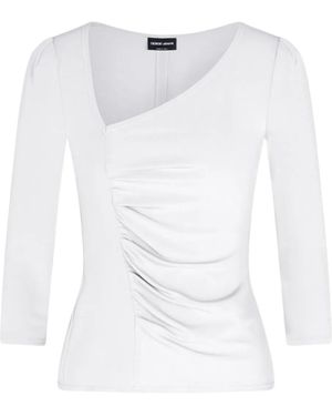 Giorgio Armani Top Asimmetrico Con Ruches - Bianco