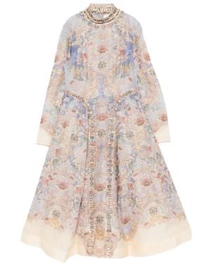 Zimmermann Rebellion Floral-Print Midi Dress - White