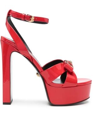 Versace Sandalen Aus Lackleder Mit Schleife - Rot