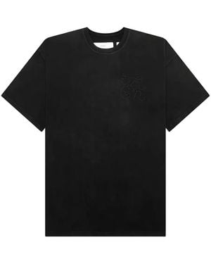 D-R-G-N T-Shirt Graphique À Effet Délavé - Noir
