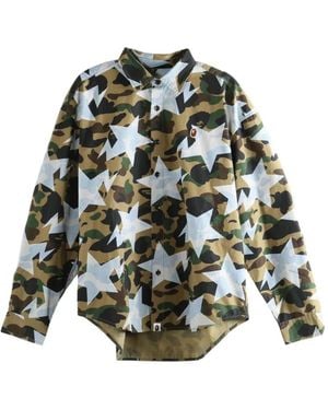 A Bathing Ape Sta Camouflage-Print Shirt - Natural