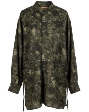 Uma Wang Floral-Print Button-Up Shirt - Green