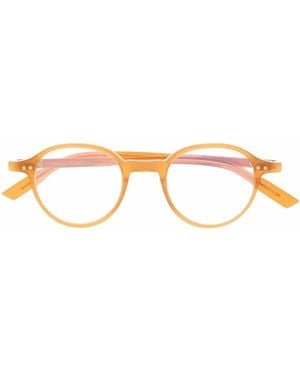 Lesca Lunettes De Vue À Monture Ronde - Marron
