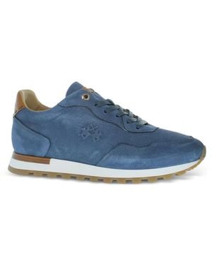 La Martina Perforated Panelled Trainers - Blue