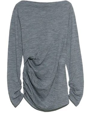 Bimba Y Lola Melange Wool Knot T-Shirt - Gray