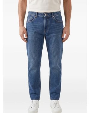 Brunello Cucinelli Jean Droit À Patch Logo - Bleu