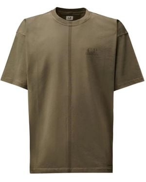 C.P. Company Logo-Print Short-Sleeve T-Shirt - Green