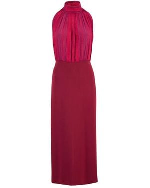 Zeus+Dione Halterneck Silk Maxi Dress - レッド