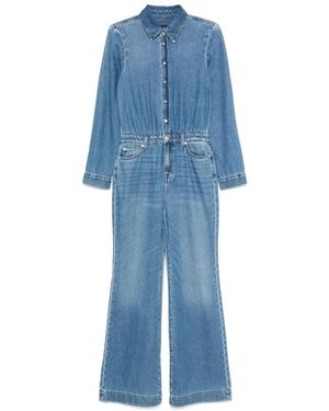 7 For All Mankind Mono acampanado con botones - Azul