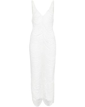 GIUSEPPE DI MORABITO Jurk Met Kralen En V-Hals - Wit