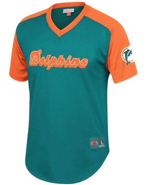 Mitchell & Ness Miami Dolphins Final Second V-Neck T-Shirt - Blue