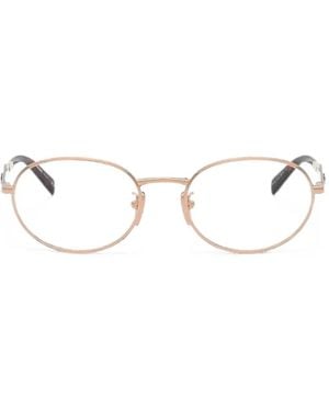 Prada Brille Mit Ovalem Gestell - Natur
