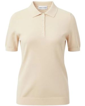 EMERSON RENALDI Fine-Knit Short-Sleeve Polo Shirt - Natural