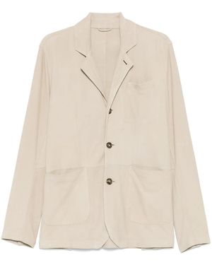 Barba Napoli Dallas Suede Blazer - Natural