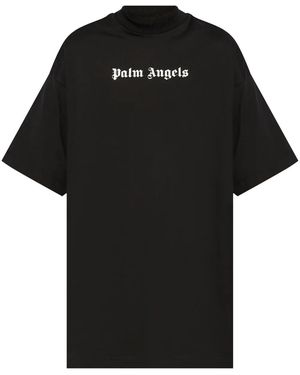 Palm Angels Logo-Print T-Shirt Dress - Black
