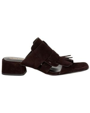 Luca Grossi Fringed Suede Sandals - Brown