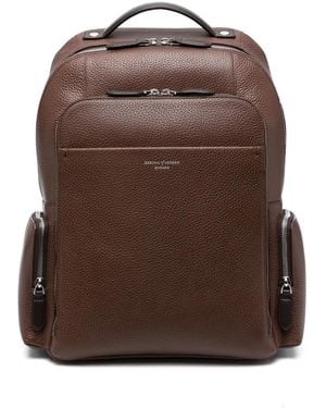 Aspinal of London Reporter Leather Backpack - Brown