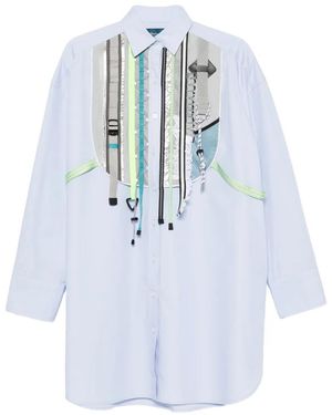 Kolor Panelled Mixed-Media Shirt - White
